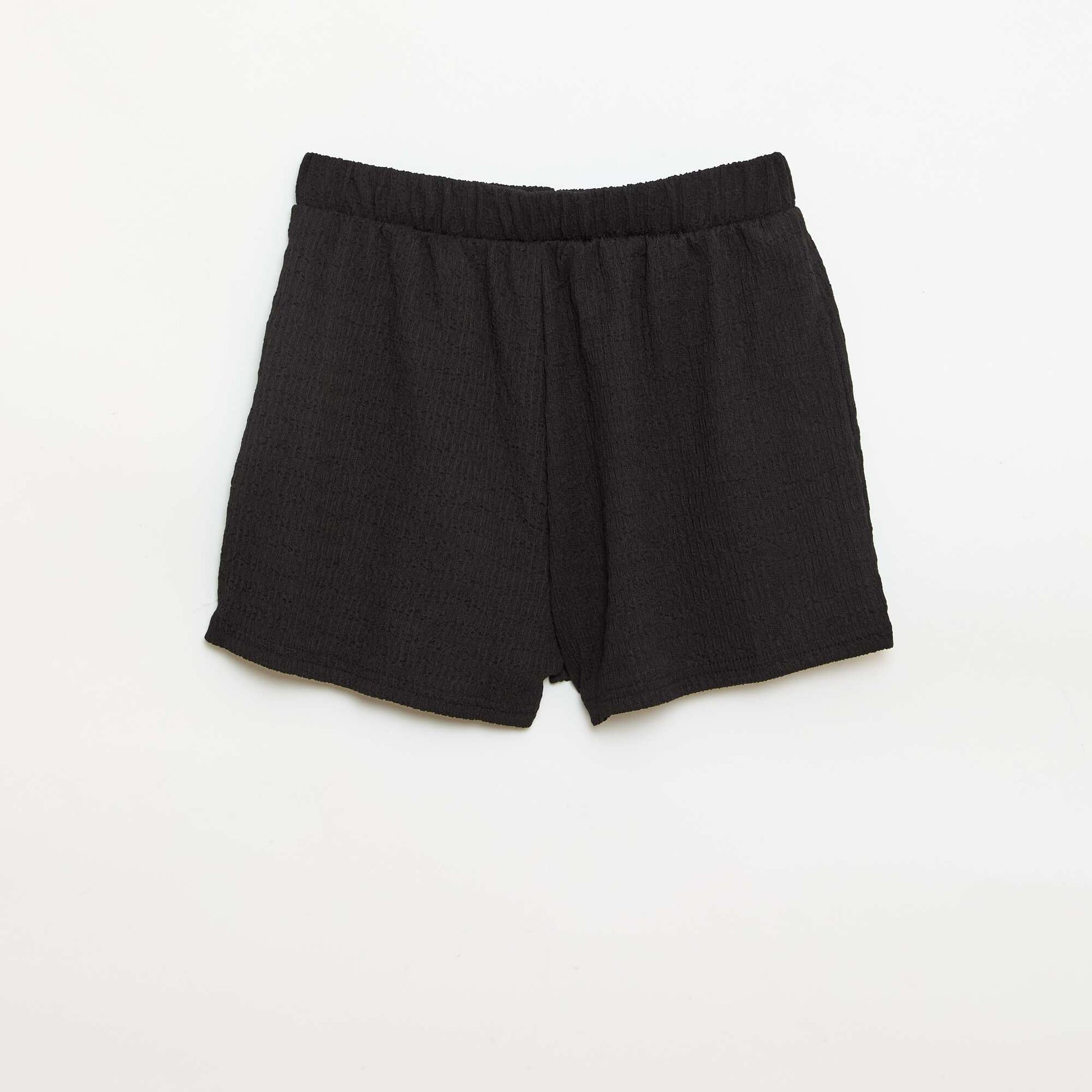 Short en maille gaufrée NOIR