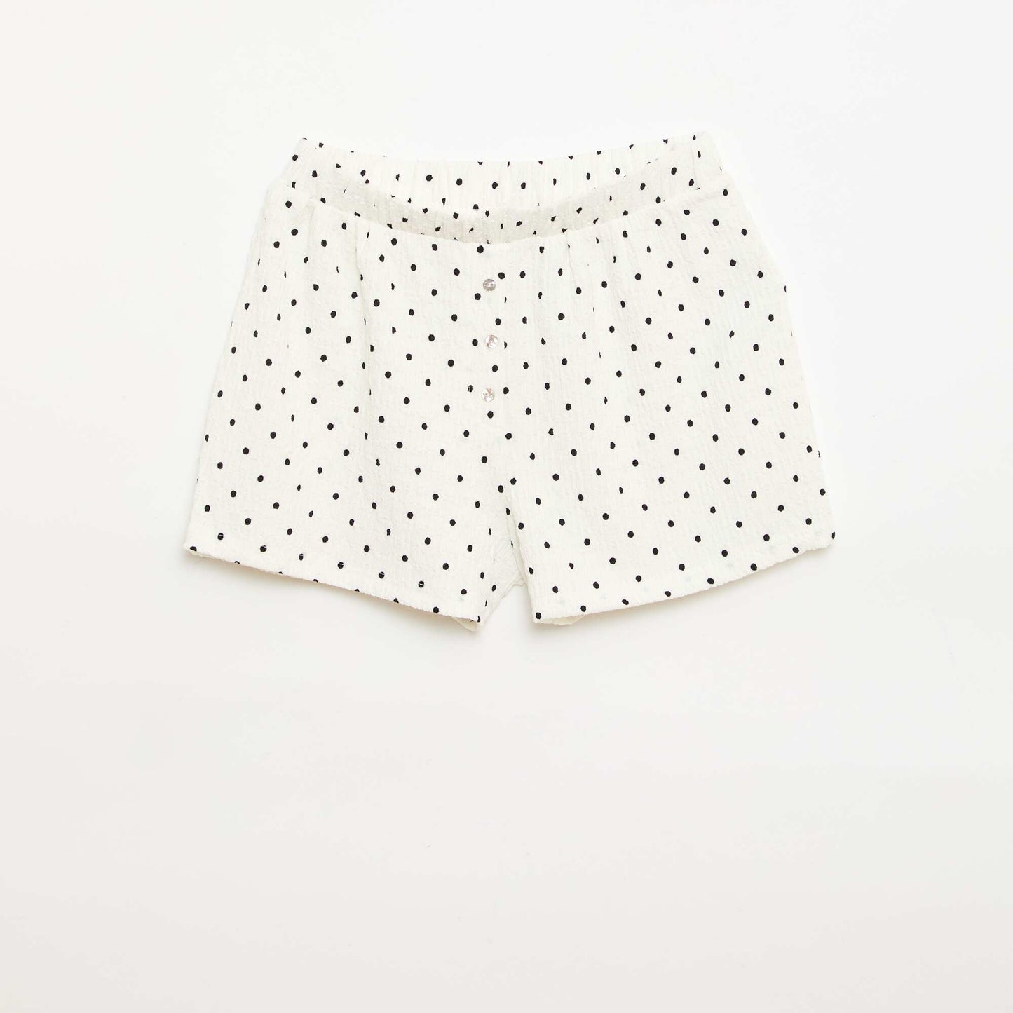Short en maille gaufrée BLANC