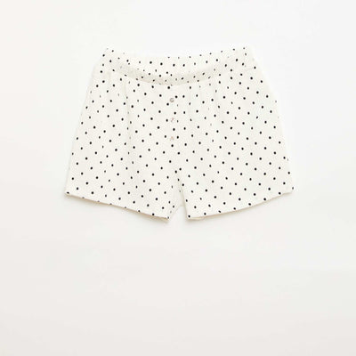Short en maille gaufrée BLANC