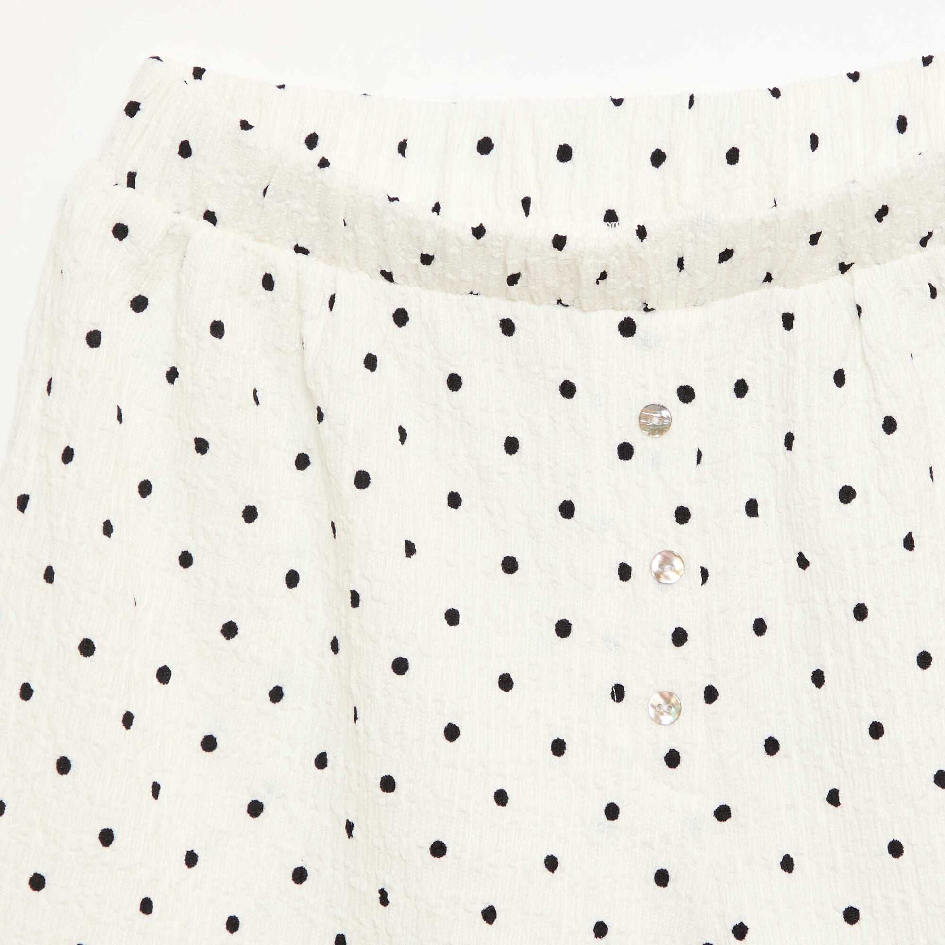 Short en maille gaufrée BLANC