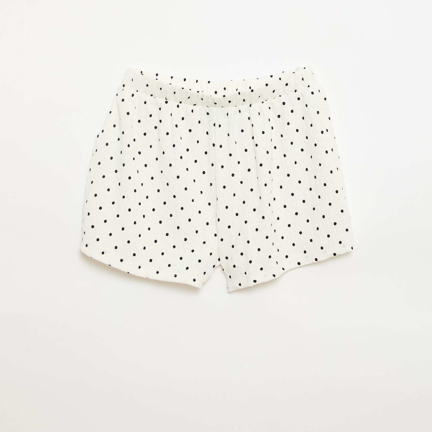 Short en maille gaufrée BLANC