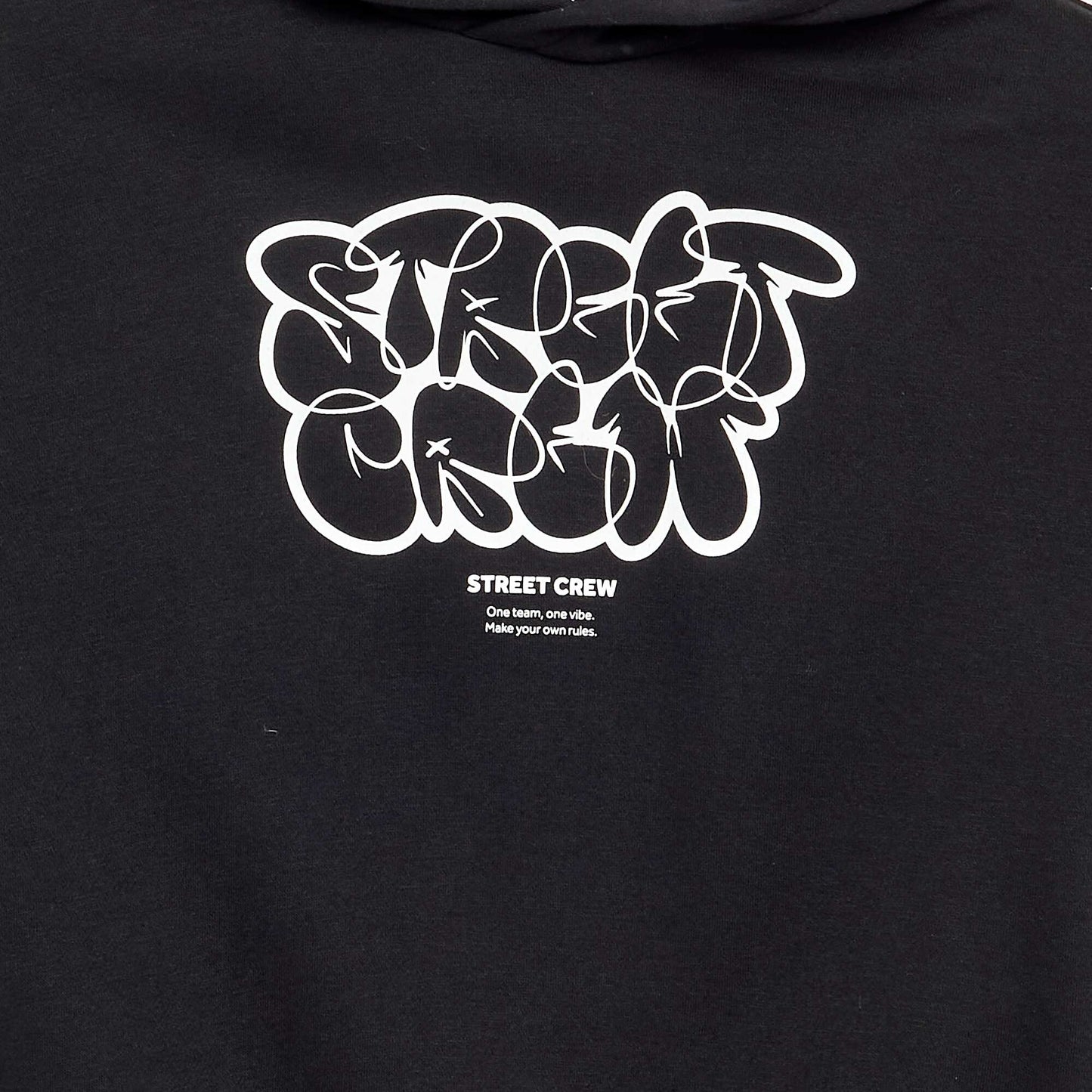 Sweat à capuche imprimé NOIR