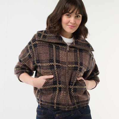 Gilet col montant MARRON