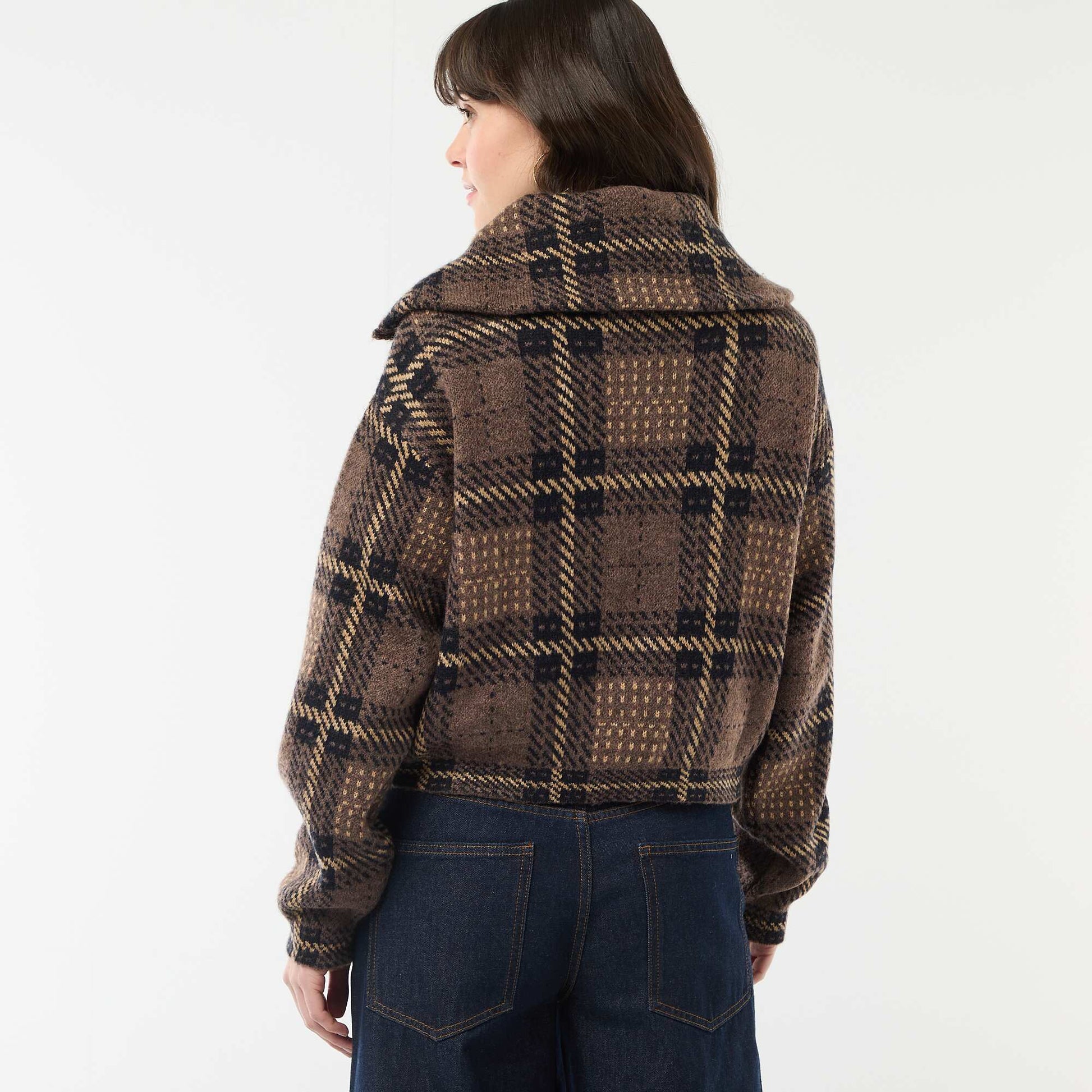 Gilet col montant MARRON
