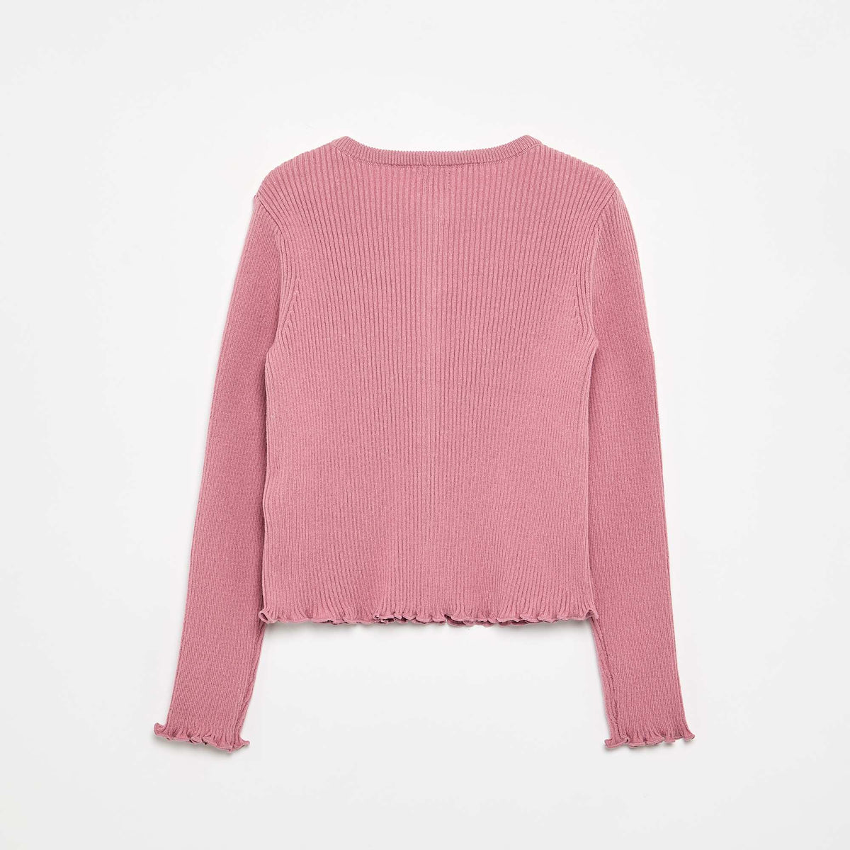 Gilet en maille côtelée à manches longues ROSE