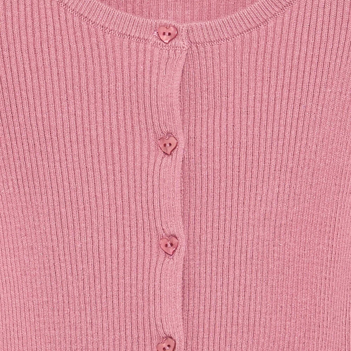 Gilet en maille côtelée à manches longues ROSE