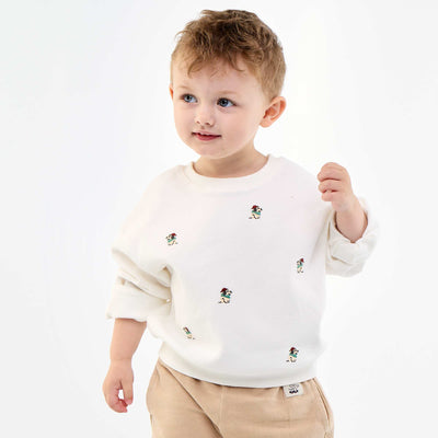 Sweat en French Terry avec broderies BLANC