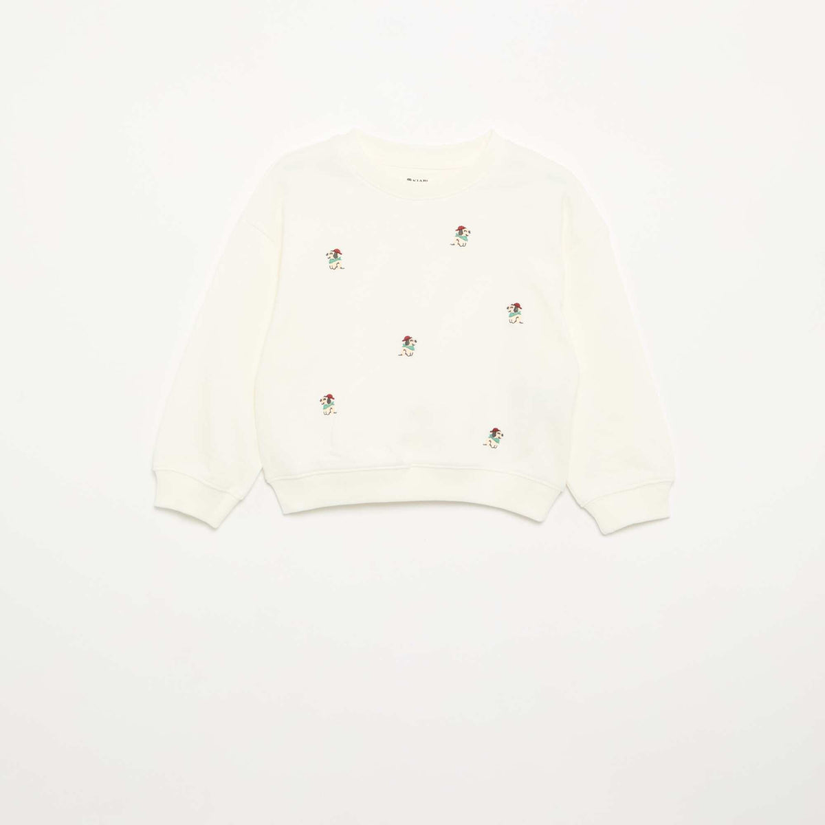 Sweat en French Terry avec broderies BLANC