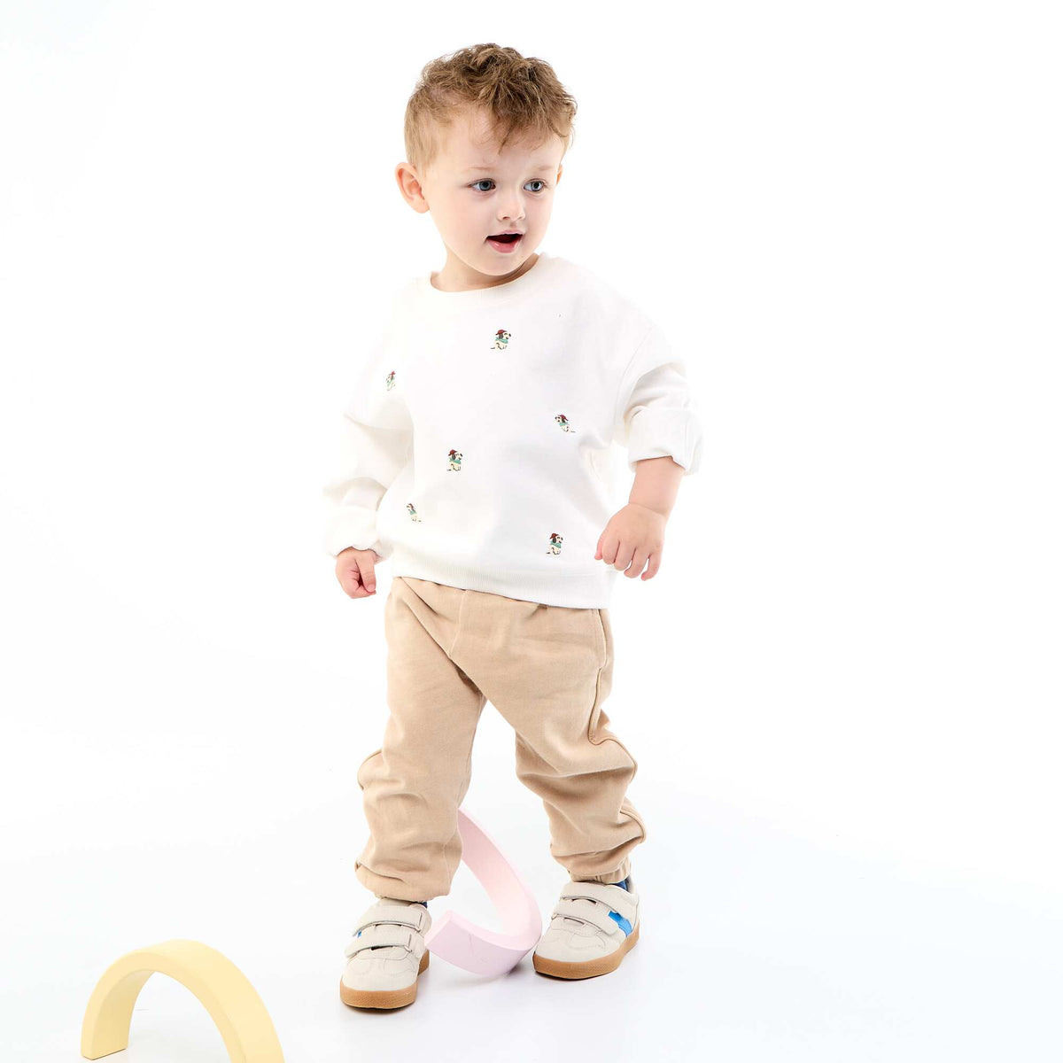Sweat en French Terry avec broderies BLANC