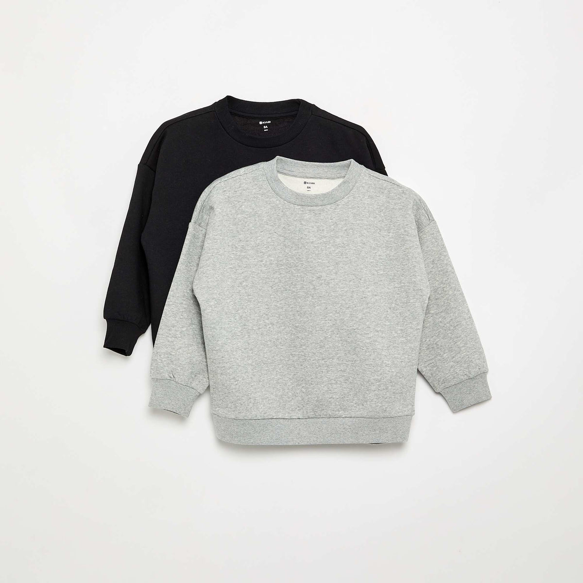 Lot de 2 sweats unis GRIS