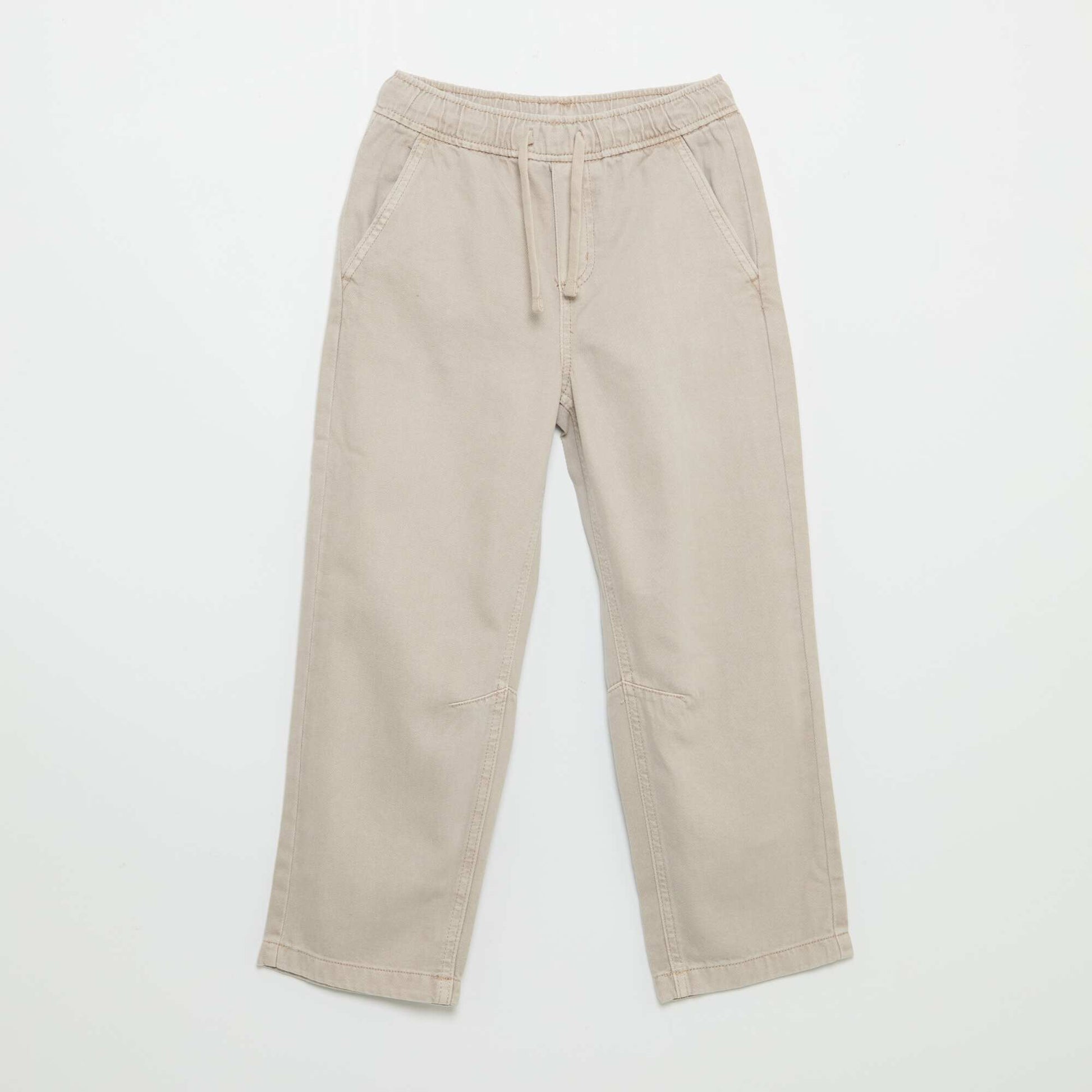 Pantalon relaxed fit taille élastiquée BEIGE
