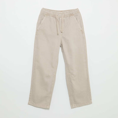 Pantalon relaxed fit taille élastiquée BEIGE