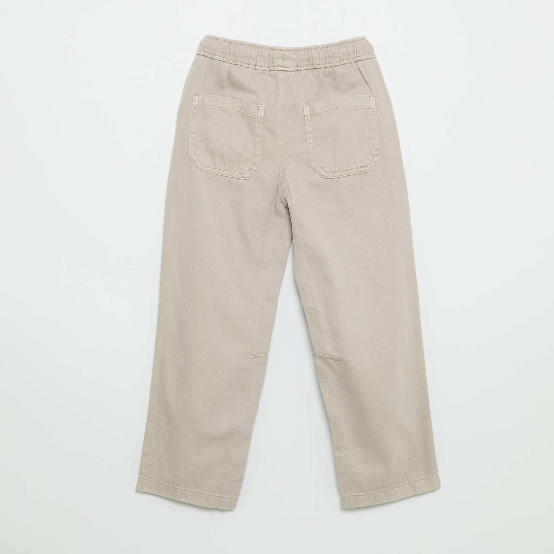 Pantalon relaxed fit taille élastiquée BEIGE
