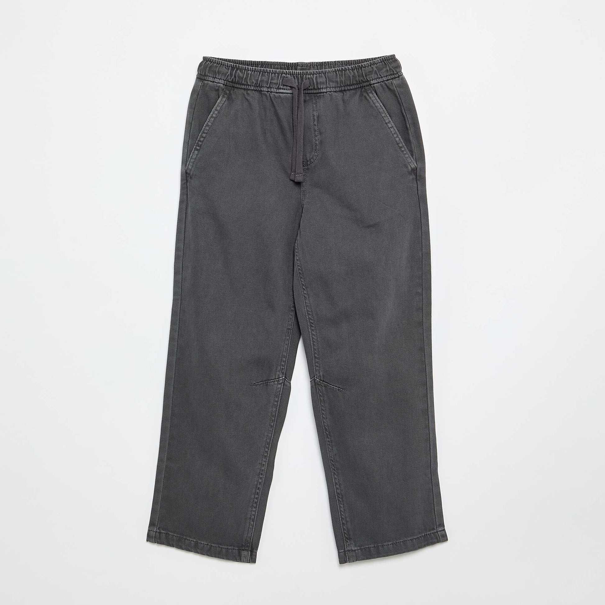 Pantalon relaxed fit taille élastiquée GRIS