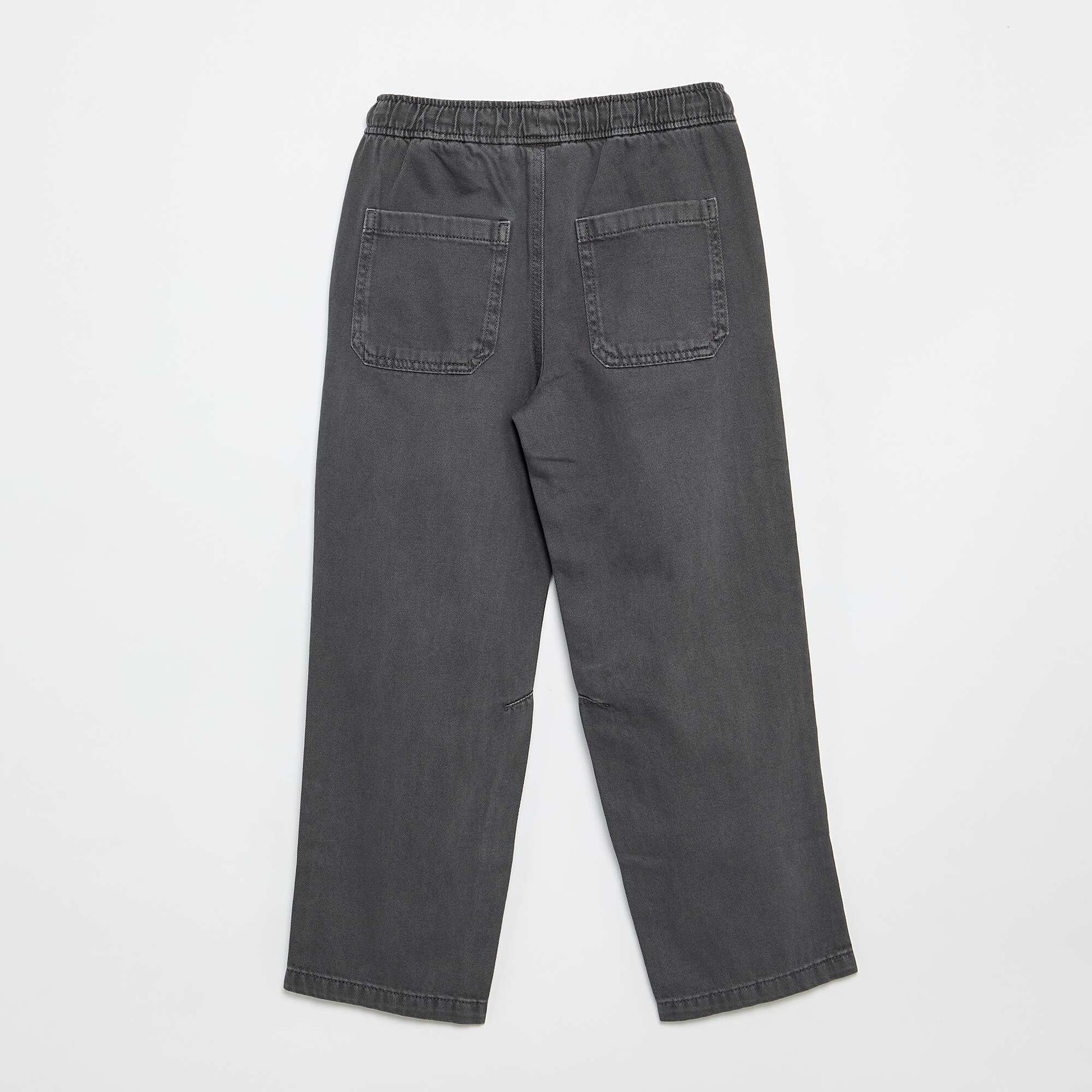 Pantalon relaxed fit taille élastiquée GRIS