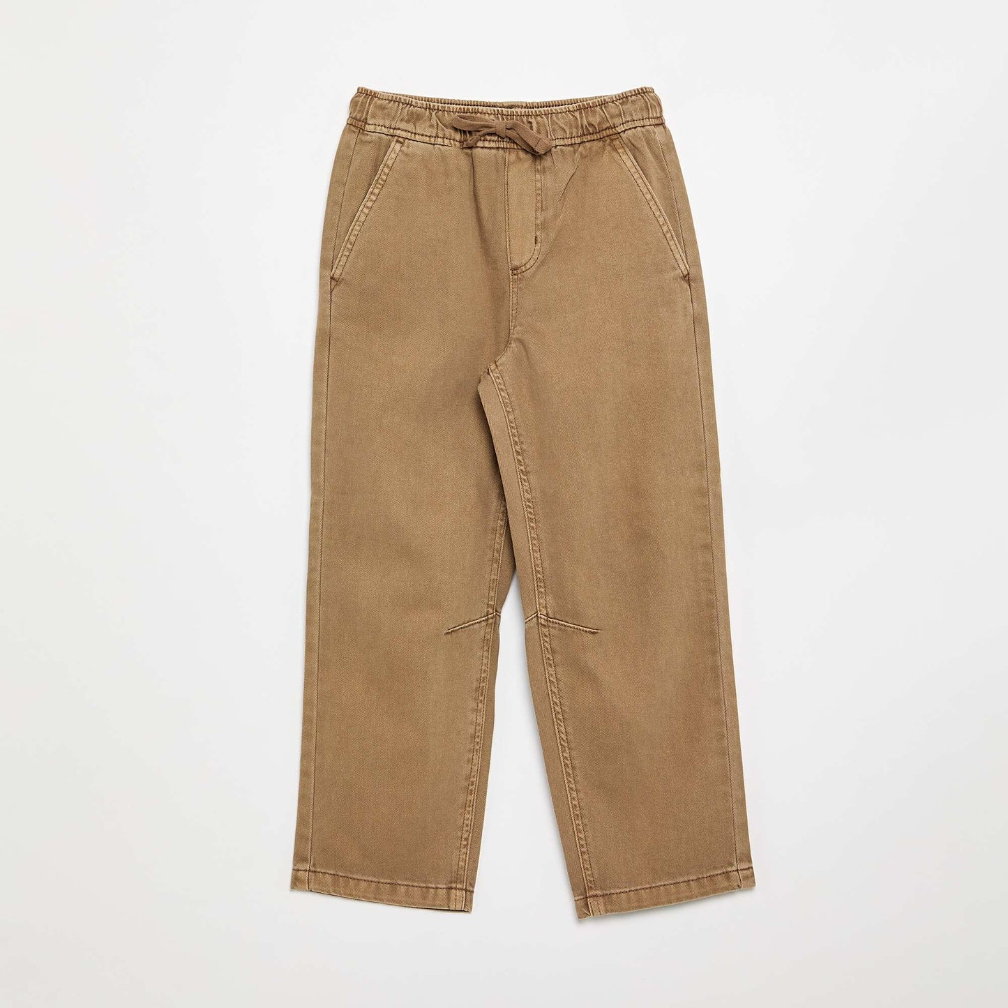 Pantalon relaxed fit taille élastiquée MARRON