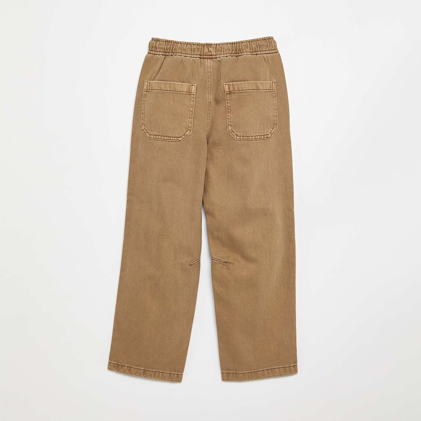 Pantalon relaxed fit taille élastiquée MARRON