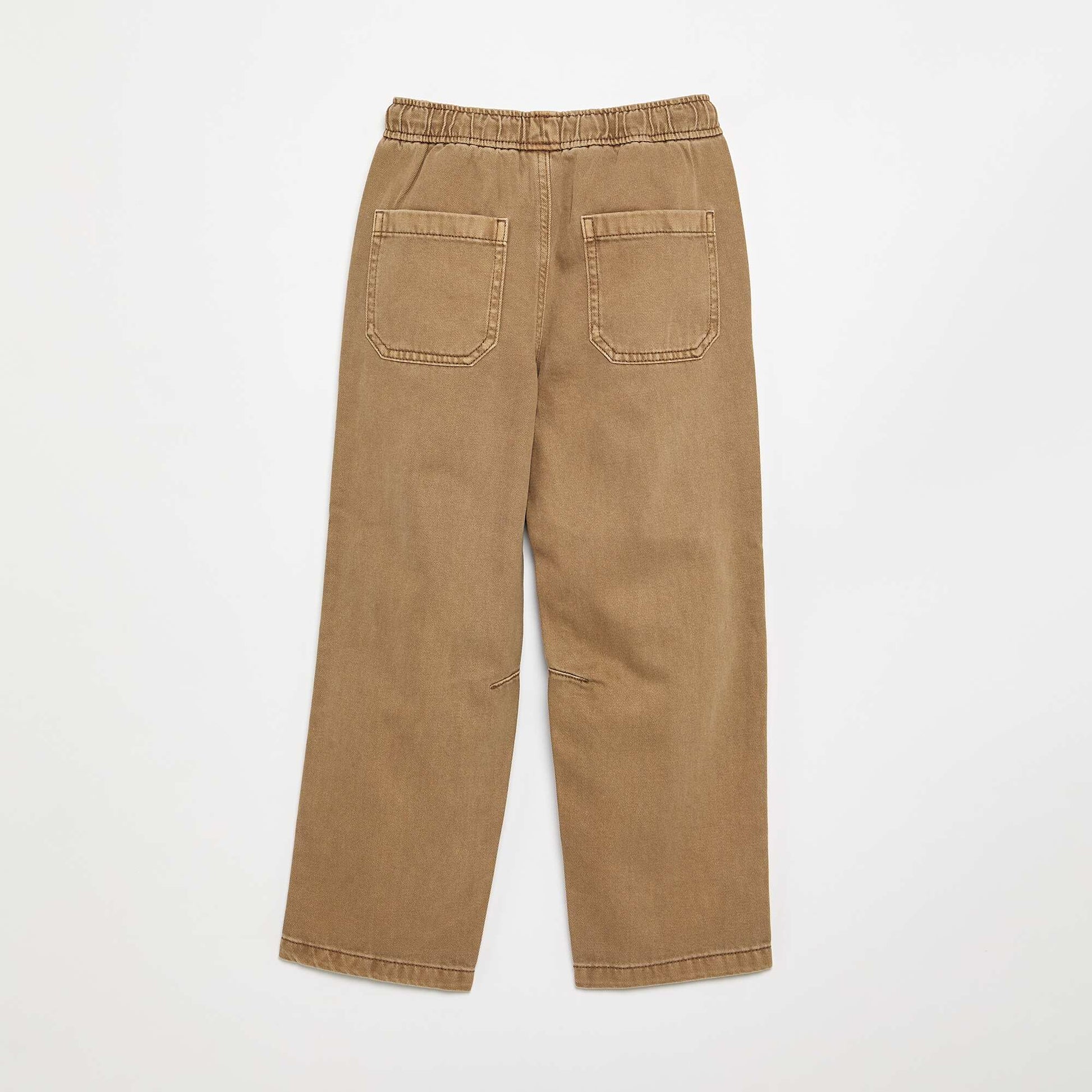 Pantalon relaxed fit taille élastiquée MARRON