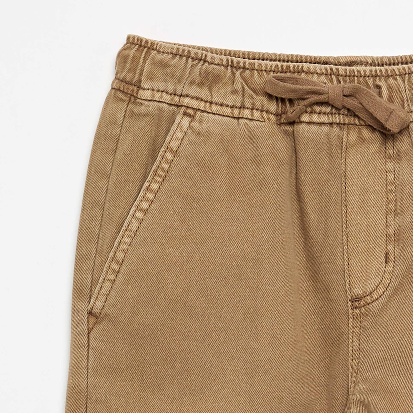 Pantalon relaxed fit taille élastiquée MARRON
