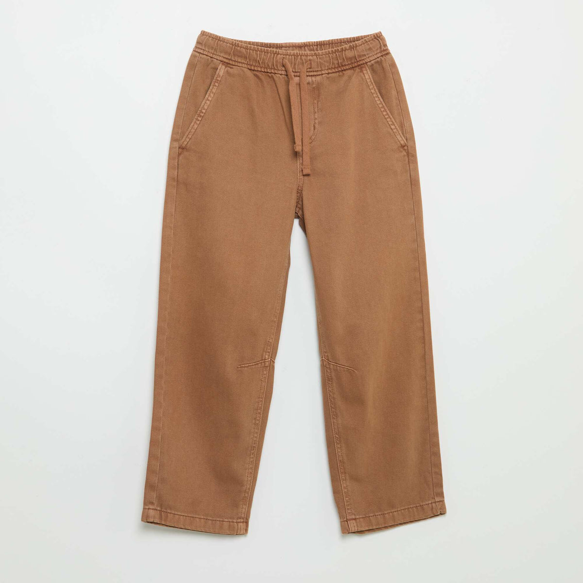 Pantalon relaxed fit taille élastiquée MARRON
