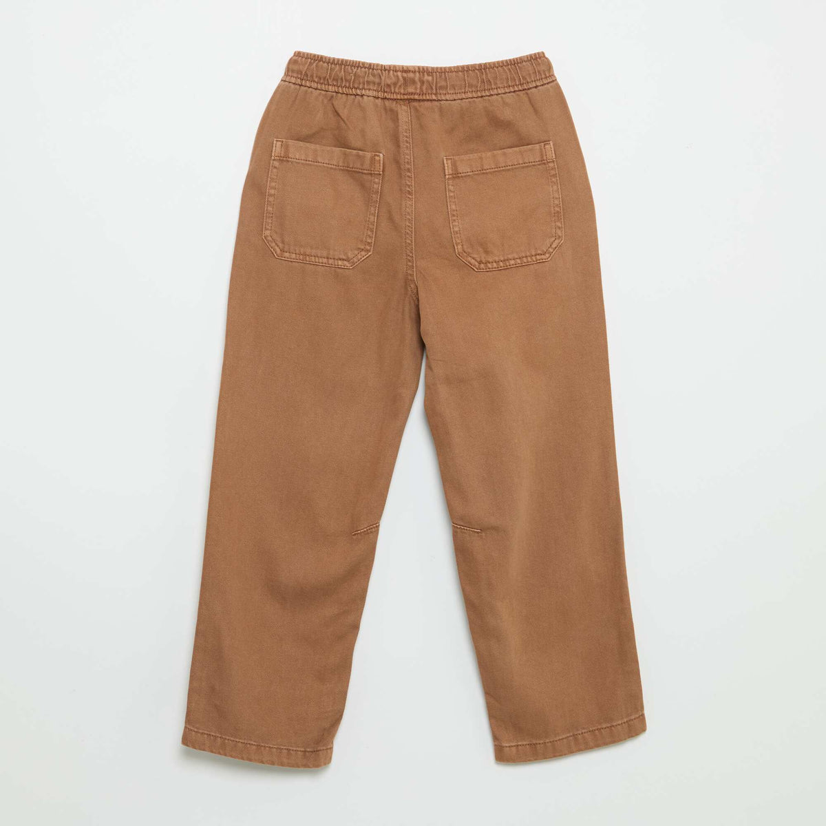 Pantalon relaxed fit taille élastiquée MARRON