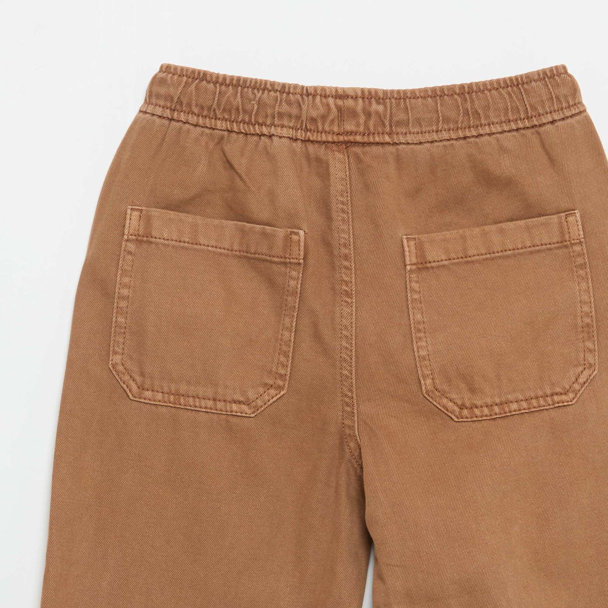 Pantalon relaxed fit taille élastiquée MARRON