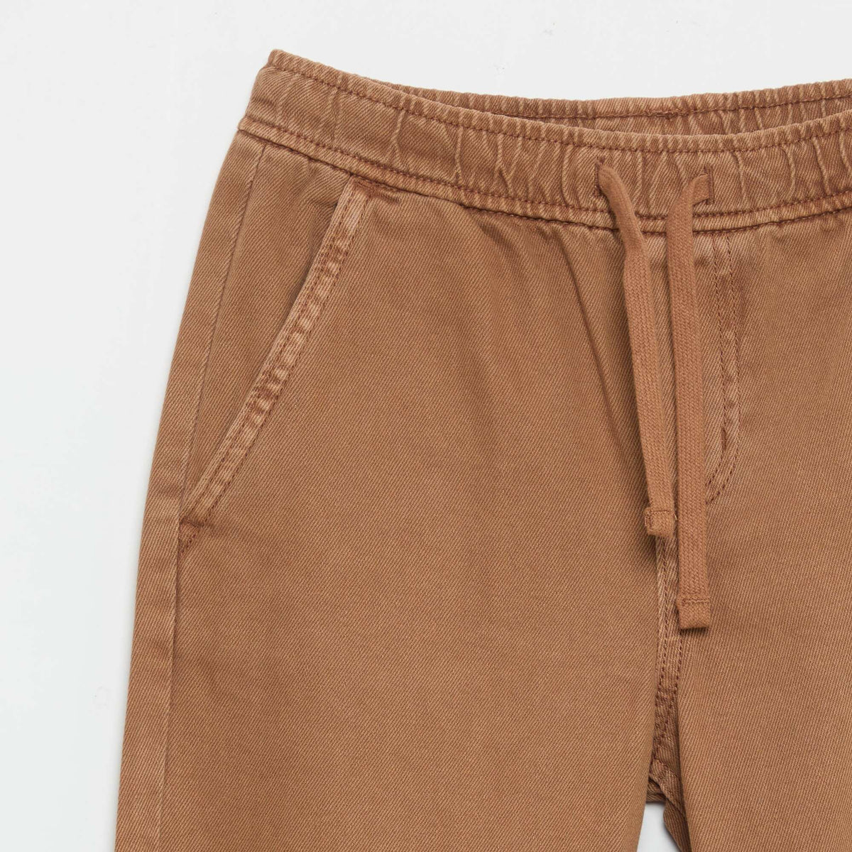 Pantalon relaxed fit taille élastiquée MARRON