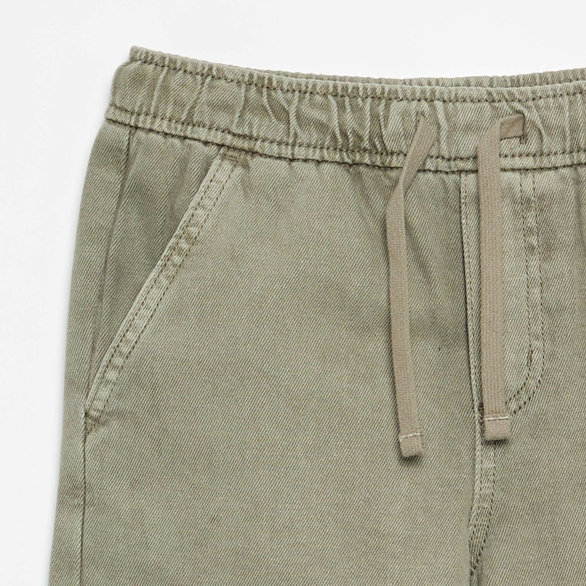 Pantalon relaxed fit taille élastiquée VERT