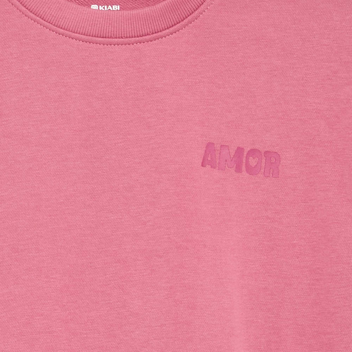 Sweat en molleton avec imprimé poitrine ROSE