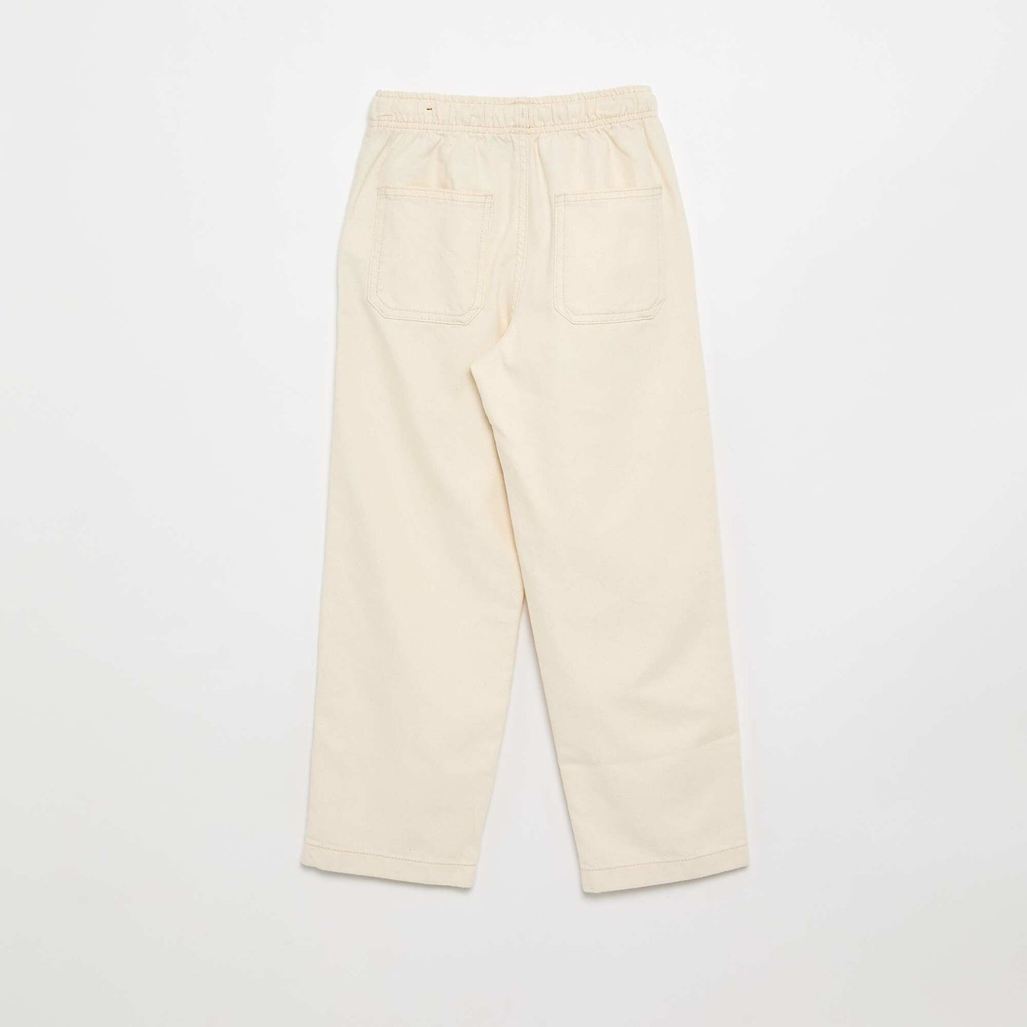 Pantalon en twill avec cordons de serrage BLANC
