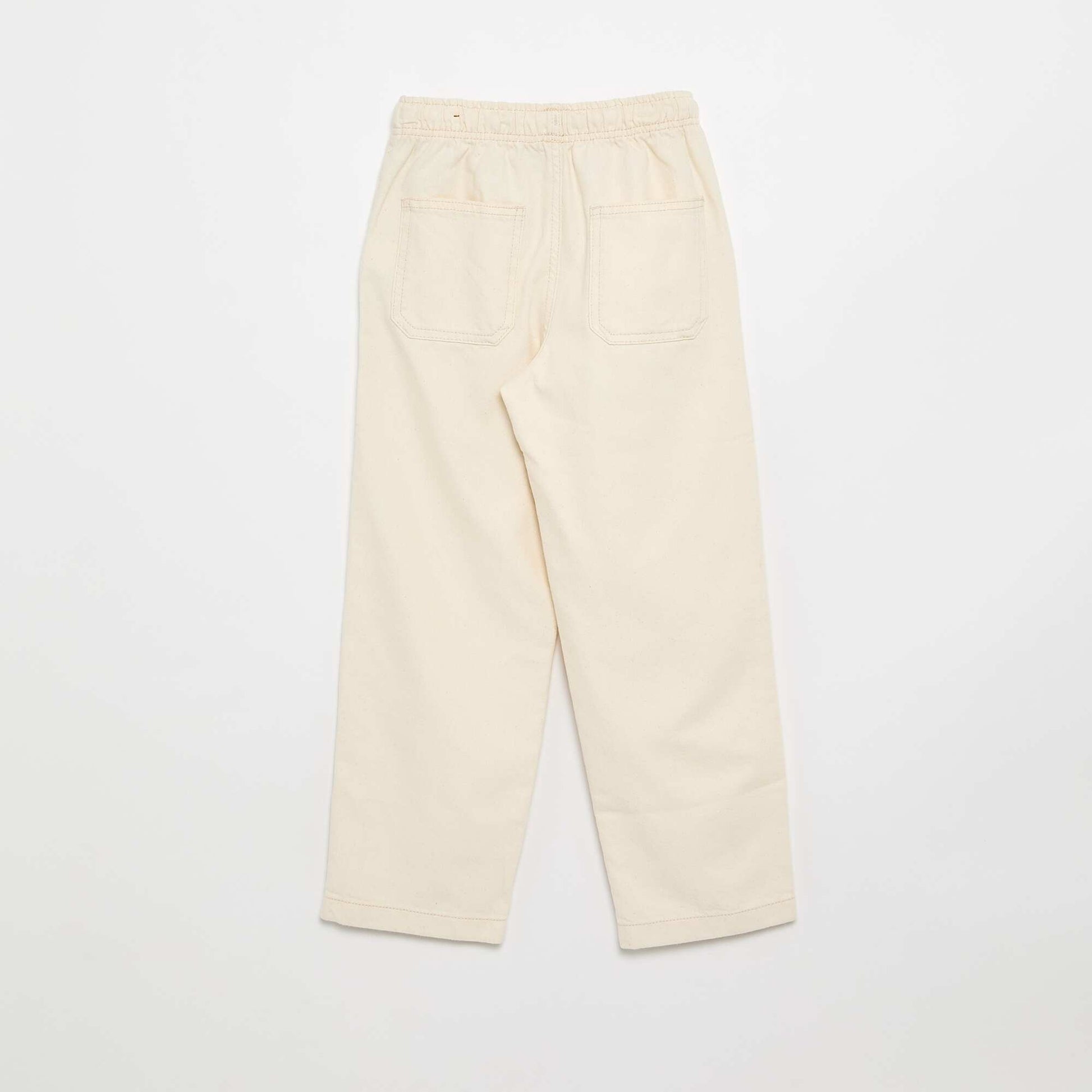 Pantalon en twill avec cordons de serrage BLANC