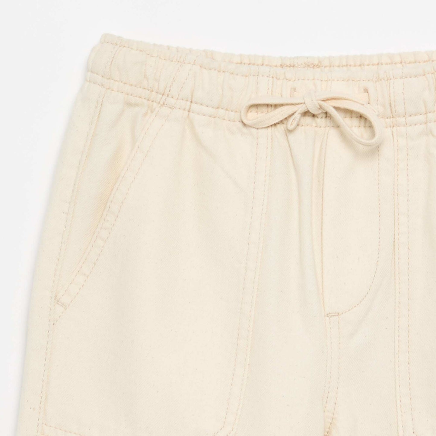 Pantalon en twill avec cordons de serrage BLANC