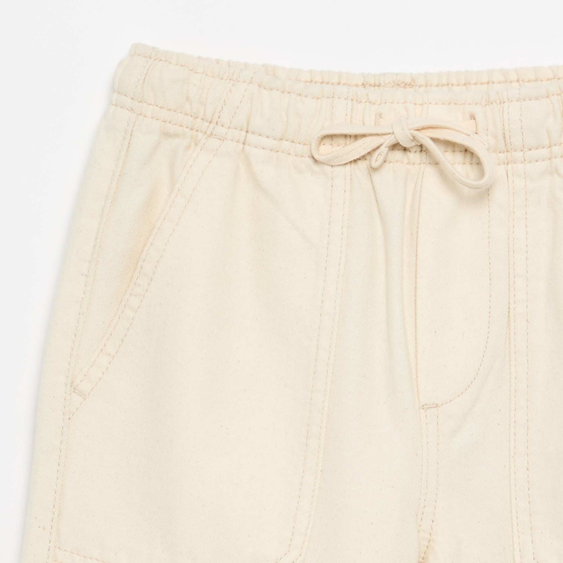 Pantalon en twill avec cordons de serrage BLANC