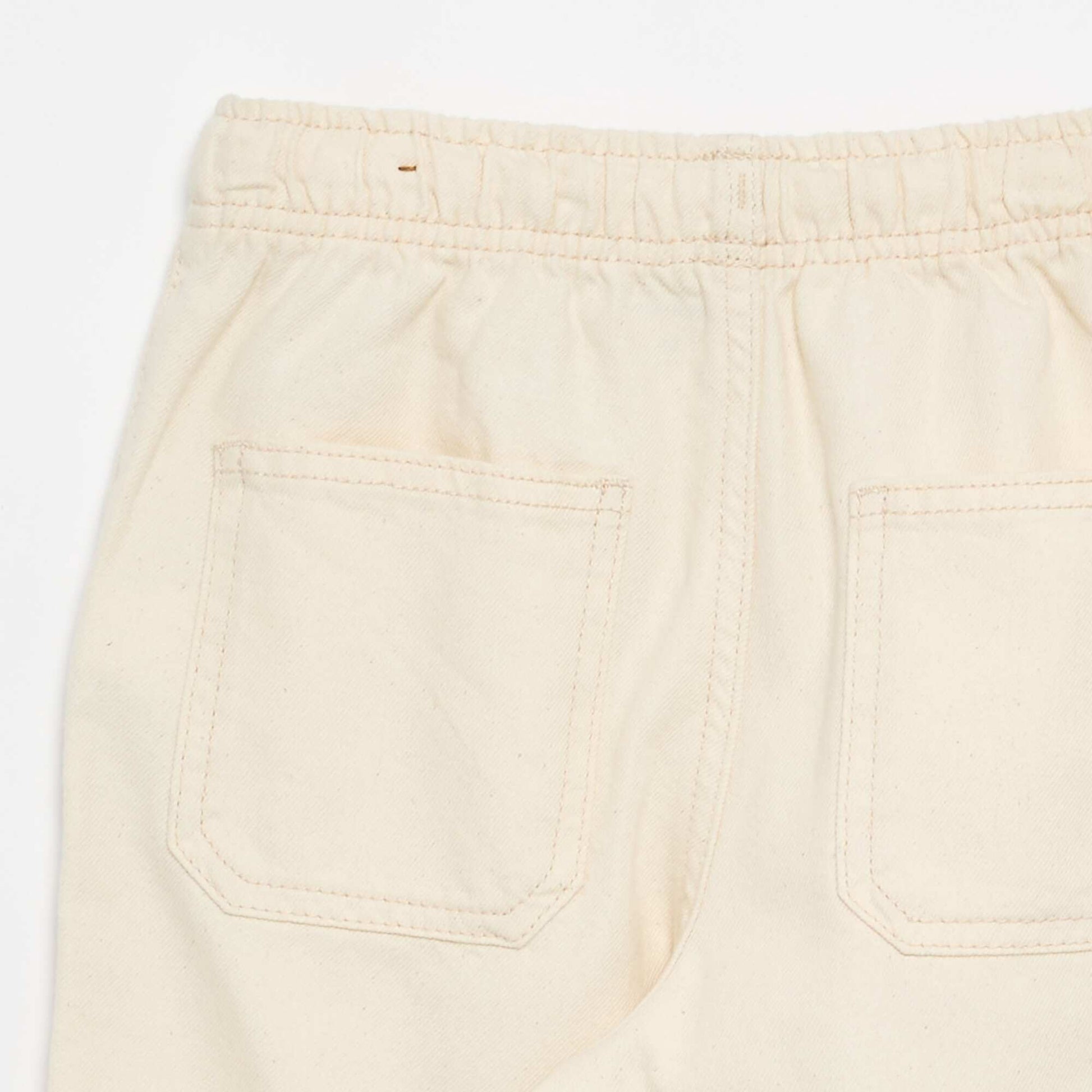 Pantalon en twill avec cordons de serrage BLANC