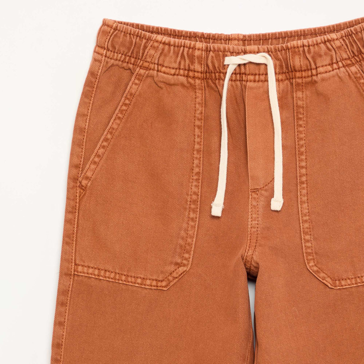Pantalon en twill avec cordons de serrage ORANGE