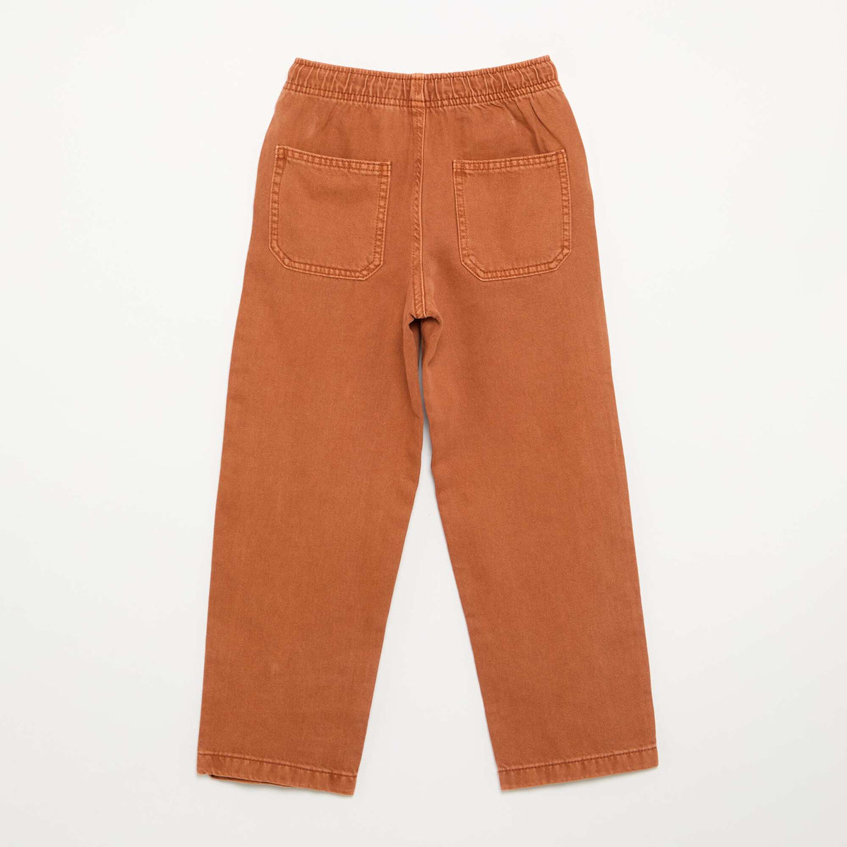 Pantalon en twill avec cordons de serrage ORANGE