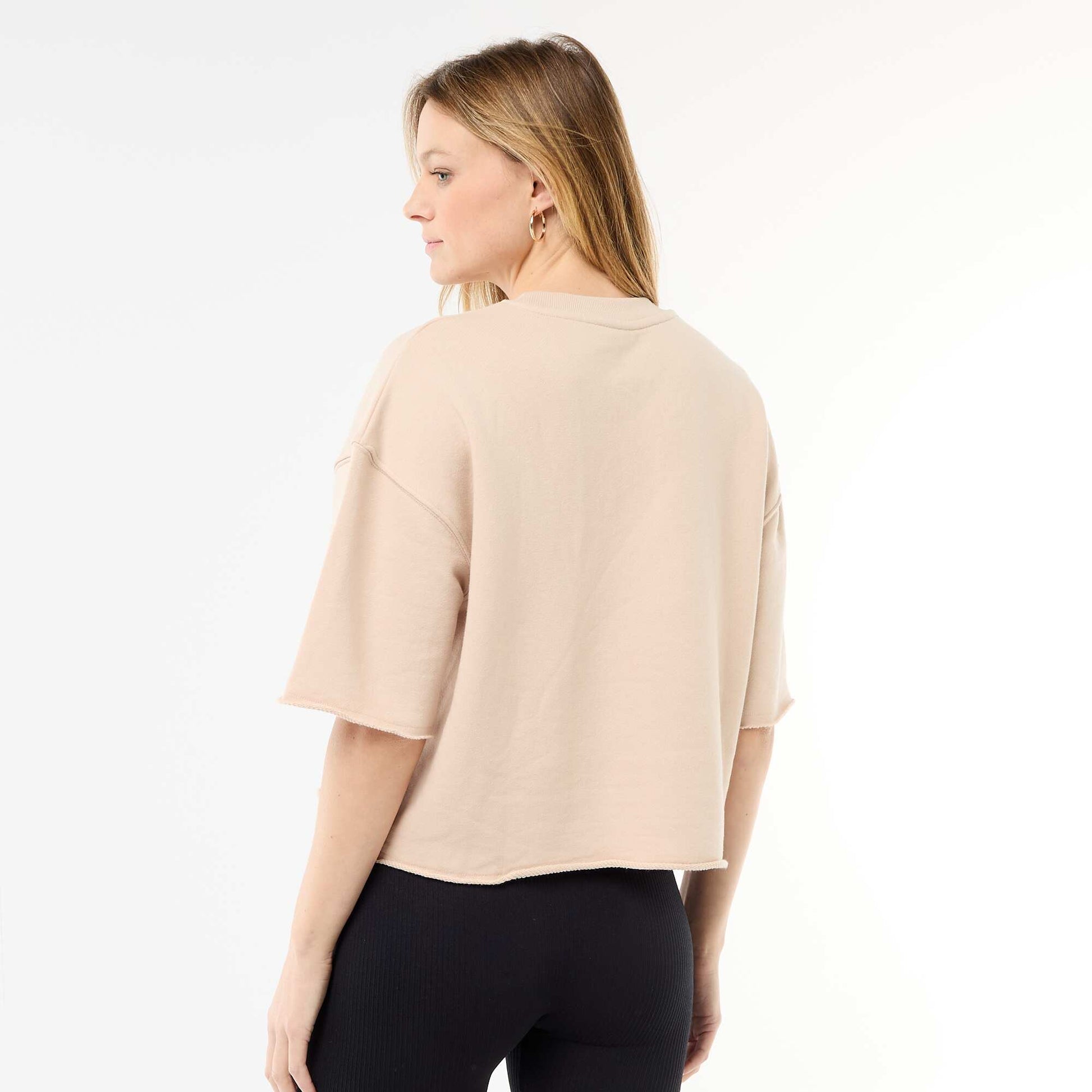 T-shirt manches 3/4 en French Terry BEIGE