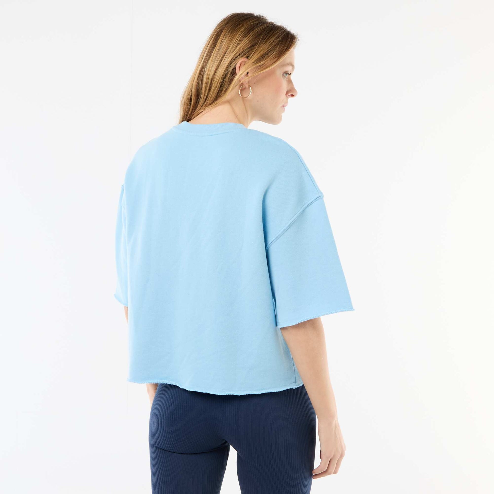 T-shirt manches 3/4 en French Terry BLEU