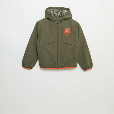 Blouson coupe-vent à capuche KAKI