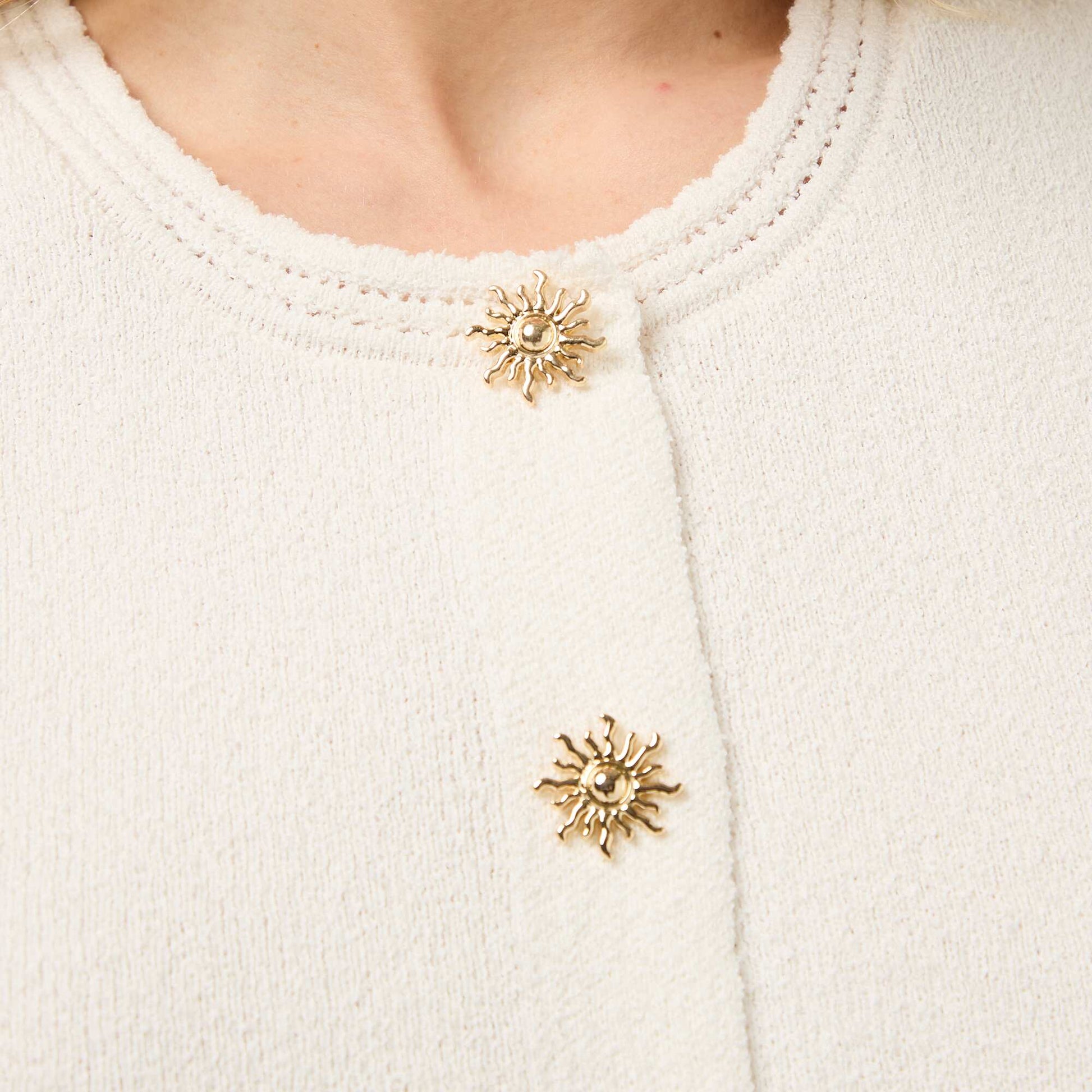 Top sans manches avec boutons dorés BEIGE