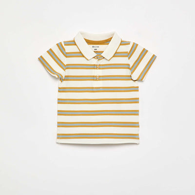Polo en coton piqué BLANC