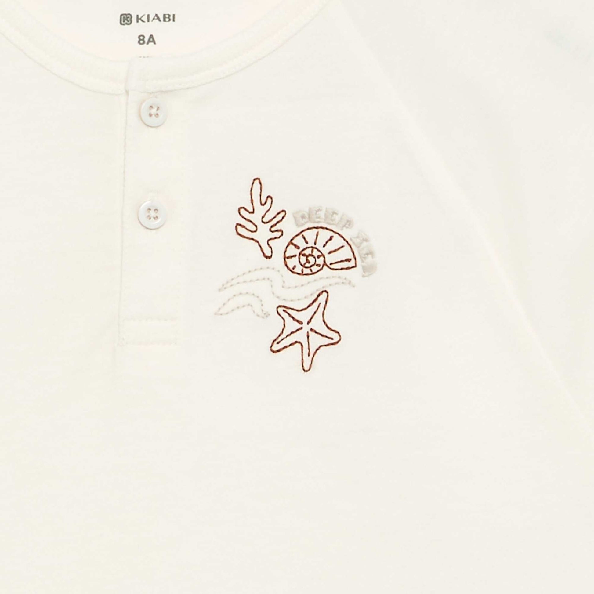 T-shirt brodé à manches courtes BLANC