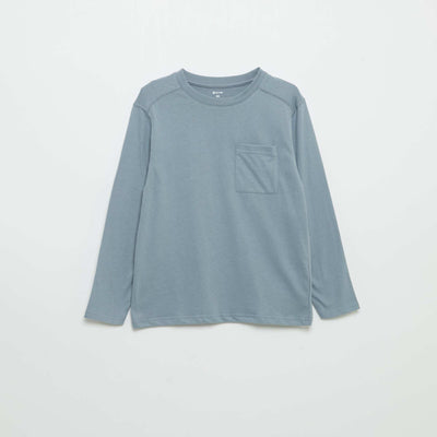 T-shirt en jersey manches longues BLEU