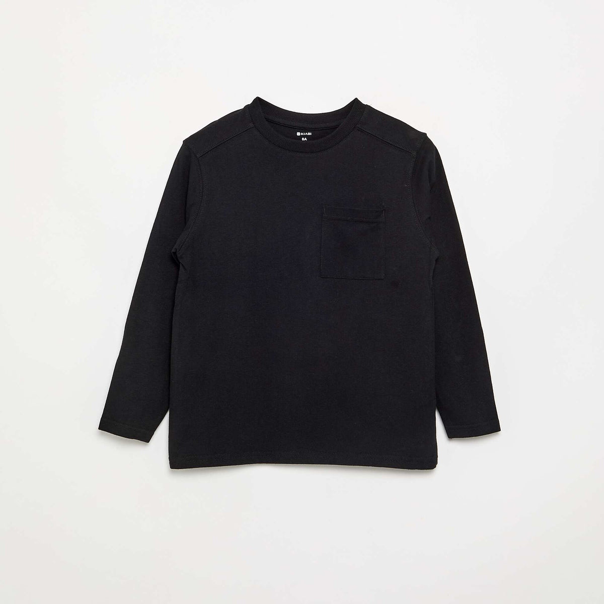 T-shirt en jersey manches longues NOIR