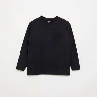T-shirt en jersey manches longues NOIR