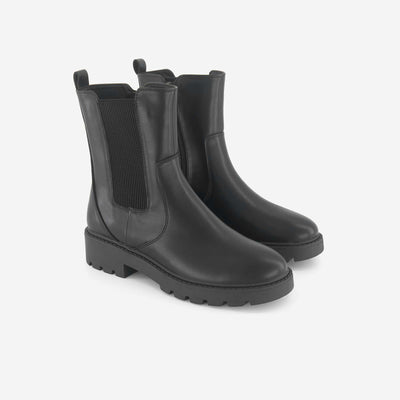 Boots talons plats NOIR