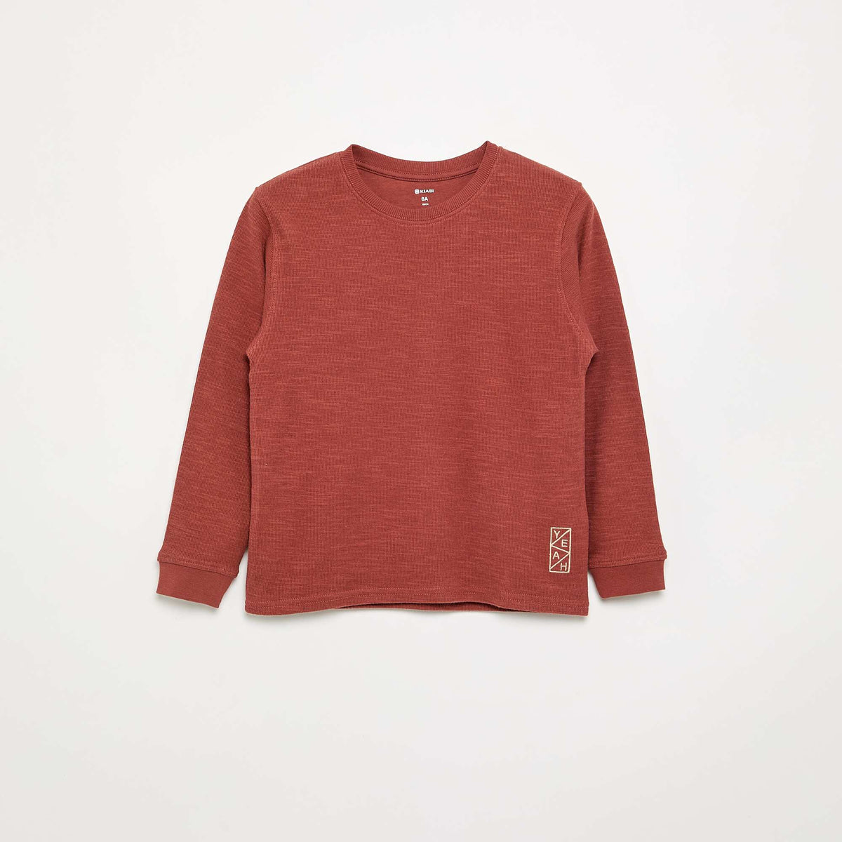 Pull uni à manches longues ROUGE