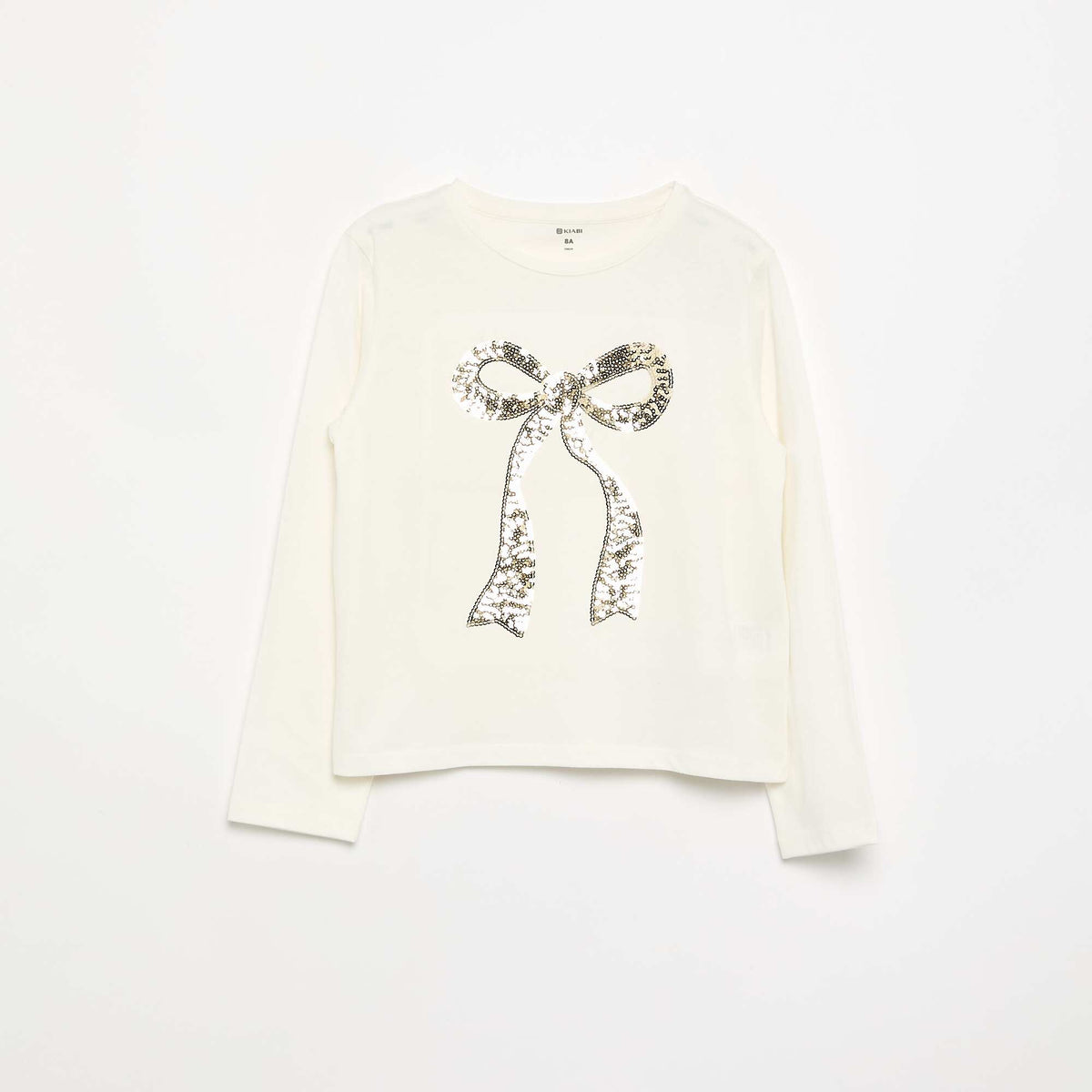 T-shirt à manches longues avec animation BLANC