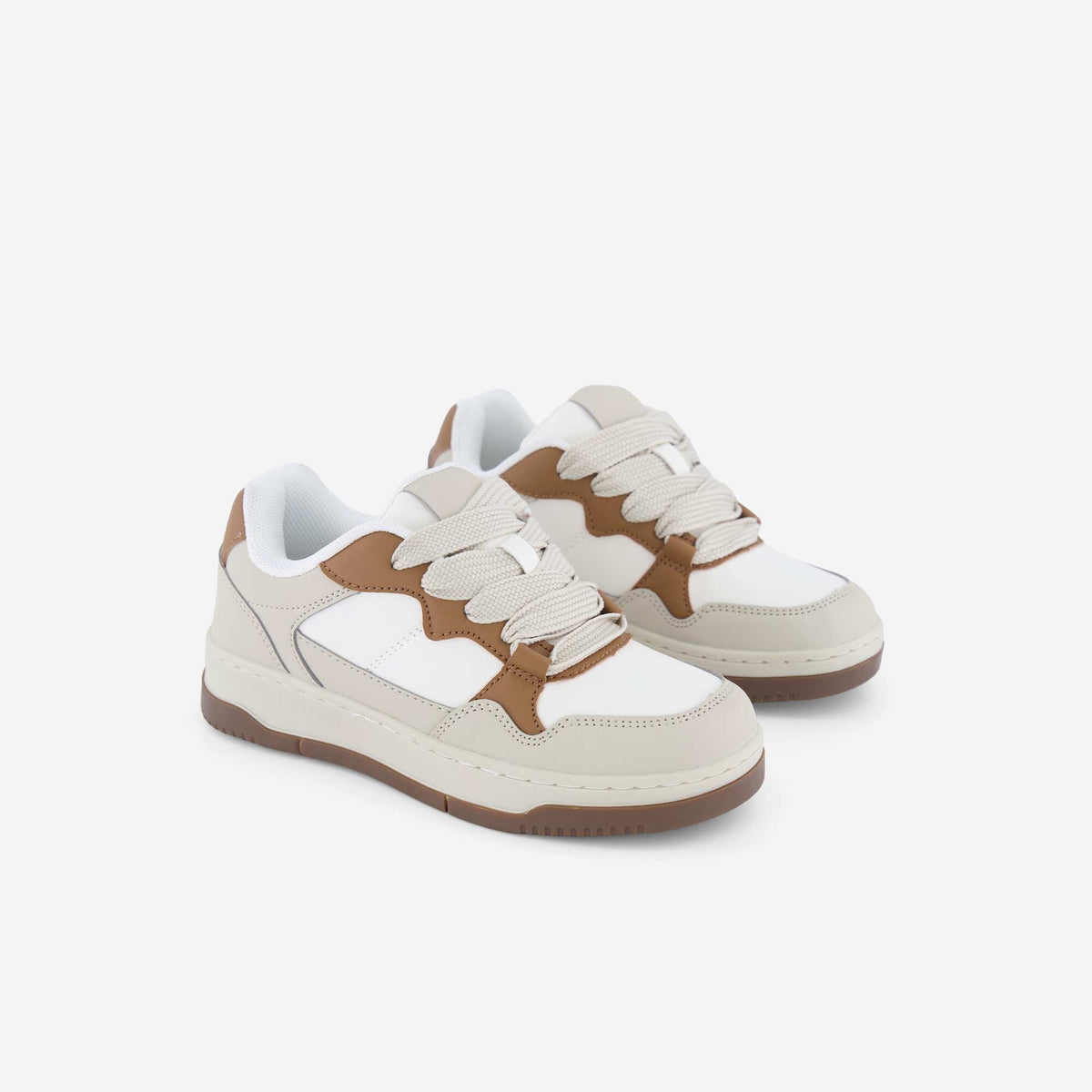 Baskets basses en simili BEIGE