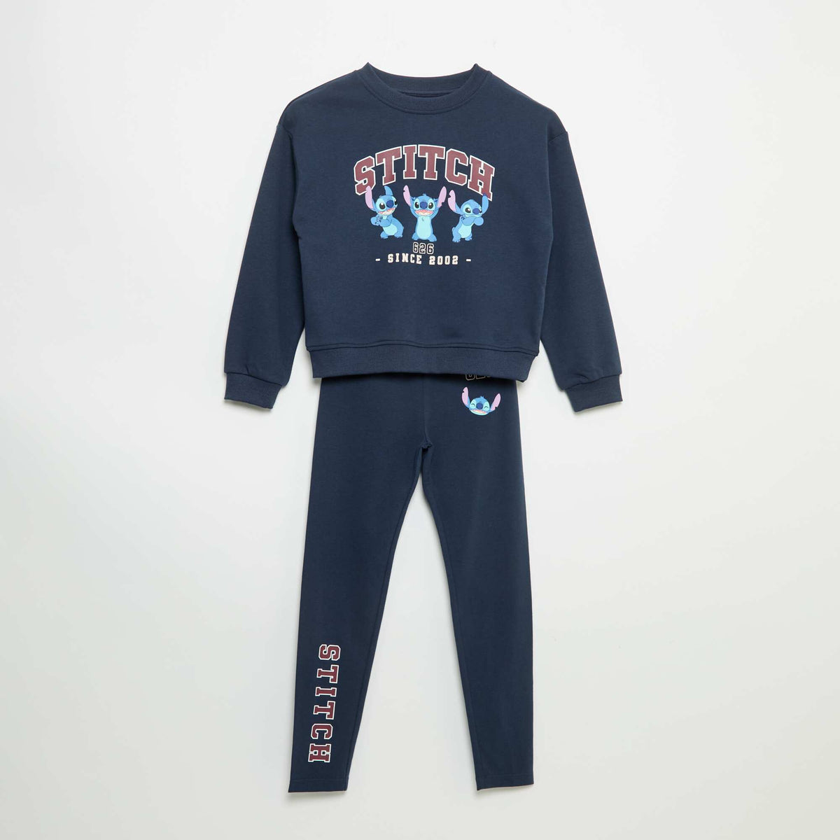 Ensemble de jogging 'Disney' en molleton non gratté (french terry) - 2 pièces : sweat + pantalon BLEU